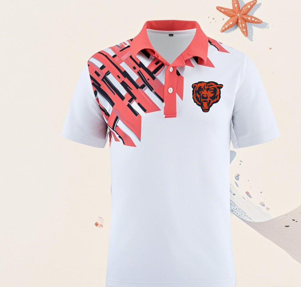 Chicago Bears white style #11 Men 2025 NFL polo T shirt